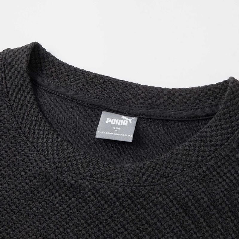 Puma Her Structured Round Neck Solid Color Simple Short Sleeve T-Shirt Women Tops Black 686325-01