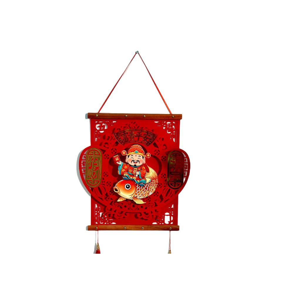2025 Year of the Snake 3D Nodding God of Wealth Pendant for New Year Decoration & Living Room Wall Hanging