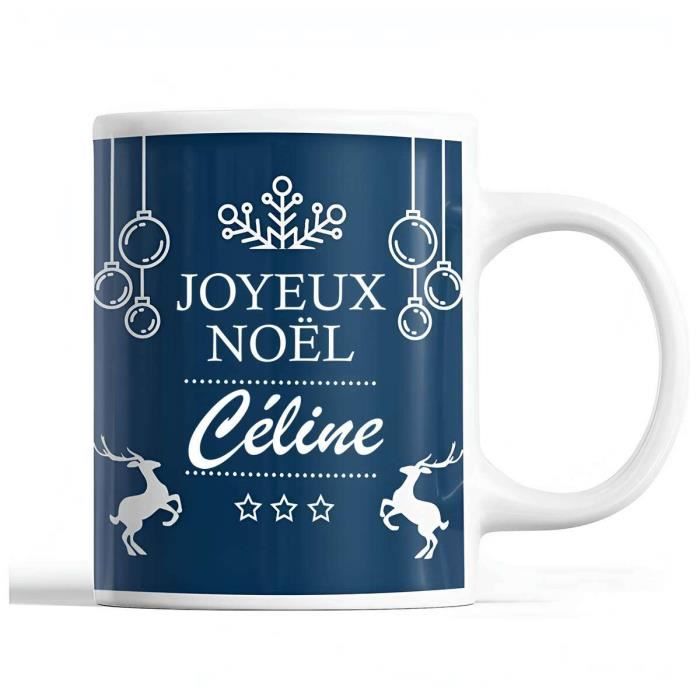 Mug - Noël Céline Bleu - Ceramic - Printed Front/Back - 325 Ml