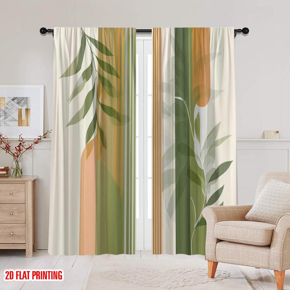 2 Stück Vorhänge Böhmisch Maschinenwaschbar Polyester Ohne Strom Frühling Verwendung für Klassenzimmer Büro