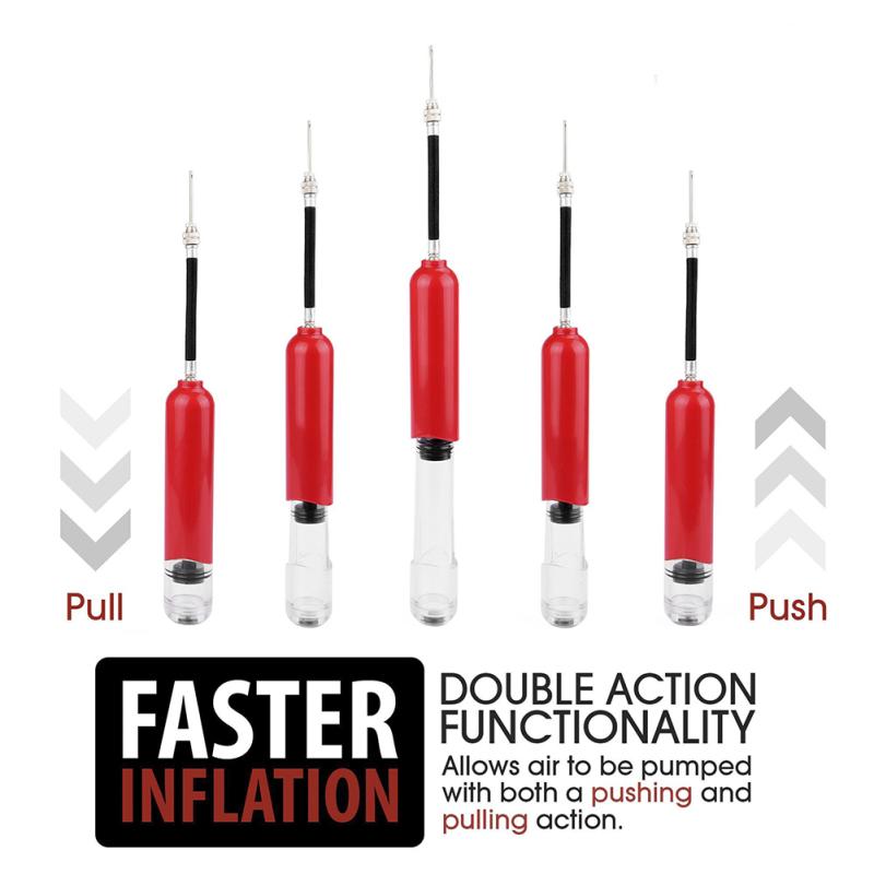 8 Inch Ball Air Pump Portable Multi-function Hand Pump With Needles Nozzles For Basketball Football