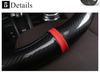 38CM Deluxe Black Carbon Fiber & Leather Car Steering Wheel Cover Trim Universal