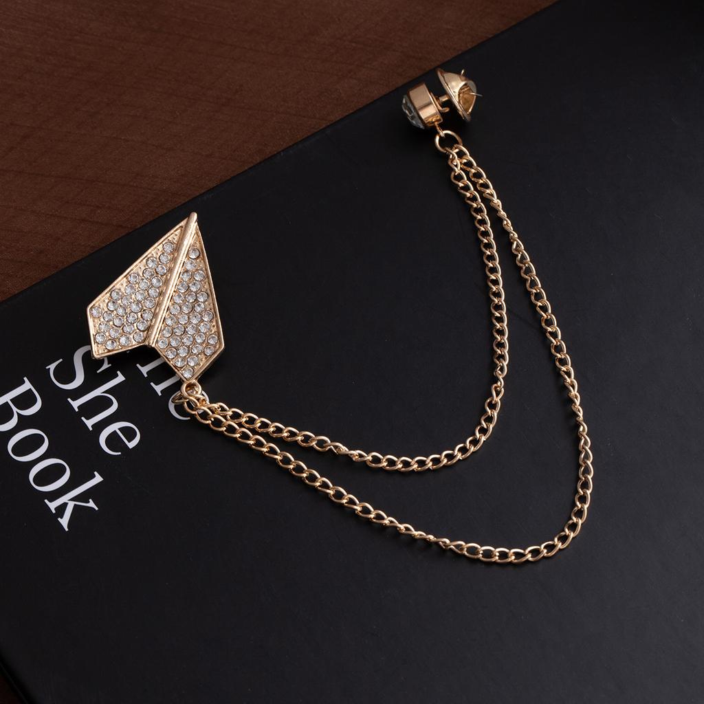 Vintage Crown Fringed Chain Fashion Brooch Dress Light Luxury High Sense Rhinestone Accessories Brooch