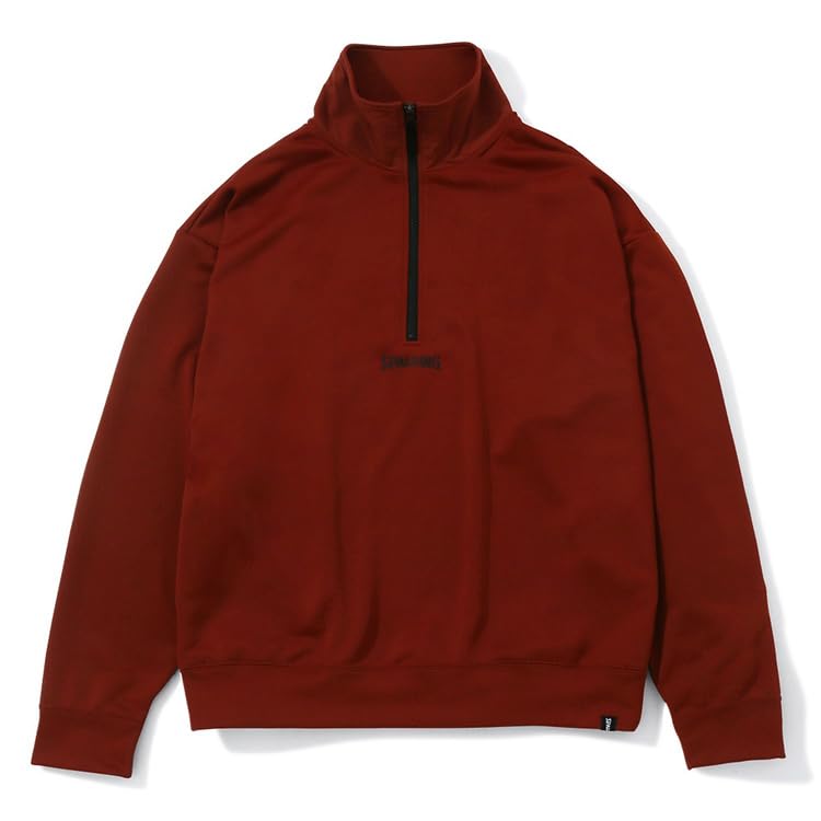 SPALDING Basketball Courtside Half-Zip Pullover, Size L, SMJ23103, Fig