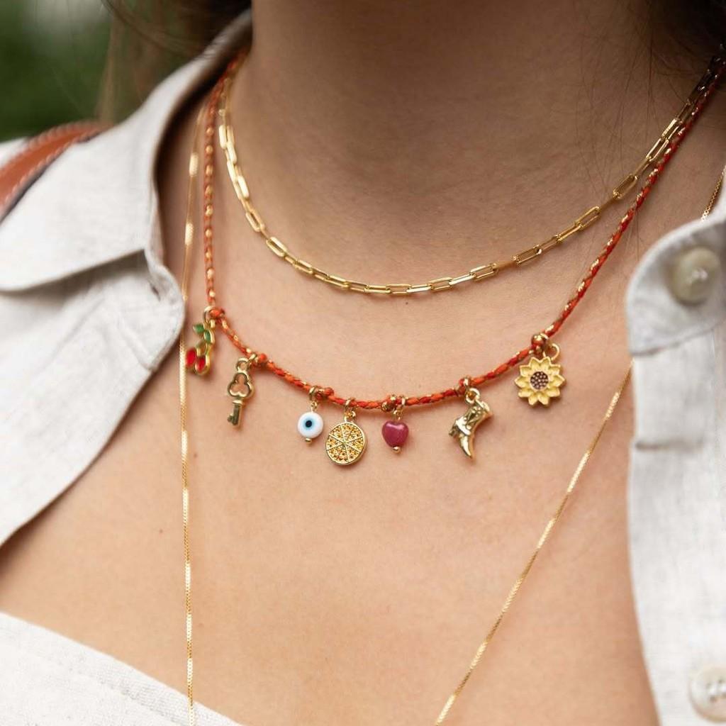 Titanium Steel Necklace With Braided Chain For Summer Fashion Accessories