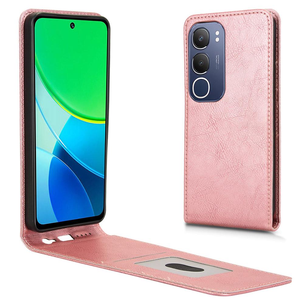 For Vivo Y19s 4G/Y29 5G Case with Card Slot Magnetic Vertical Flip Leather Phone Cover