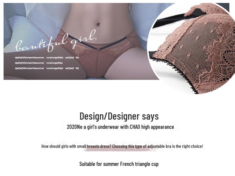 Bezprzewodowy Zestaw Biustonosza Push-Up: Małe wsparcie biustu i konstrukcja zapobiegająca opadaniu dla seksownego wyglądu