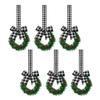 Yousheng 6 Pcs Small Christmas Wreath with Ribbon Artificial Cabinet Wreath with Red Berries Pine Cones for Home Kitchen Window Door Decor