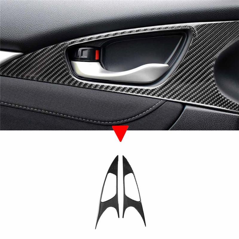 For Honda Civic 10th 2016-2019 Carbon Fiber Sticker  Car Center Console Windows Lifting Control Panel Decoration