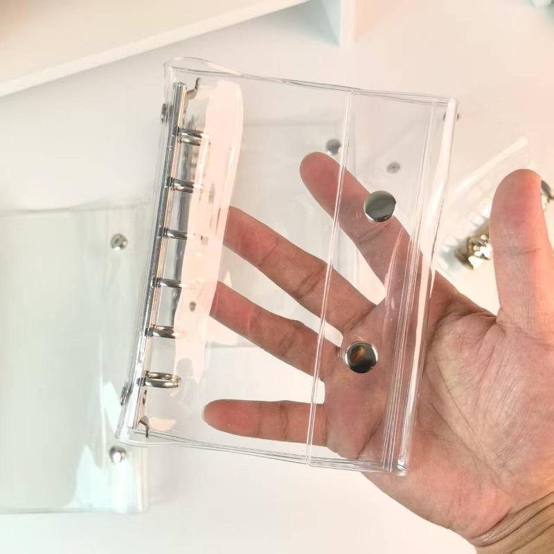 1Pcs Clear Pvc Ring Binder With Waterproof Cover Snap Closure For School Office Journaling Photo Album