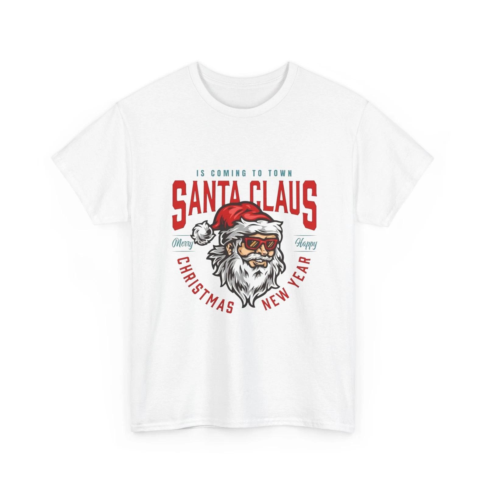 Santa Clause Merry Christmas Graphic T Shirt Unisex Heavy Cotton Tee M