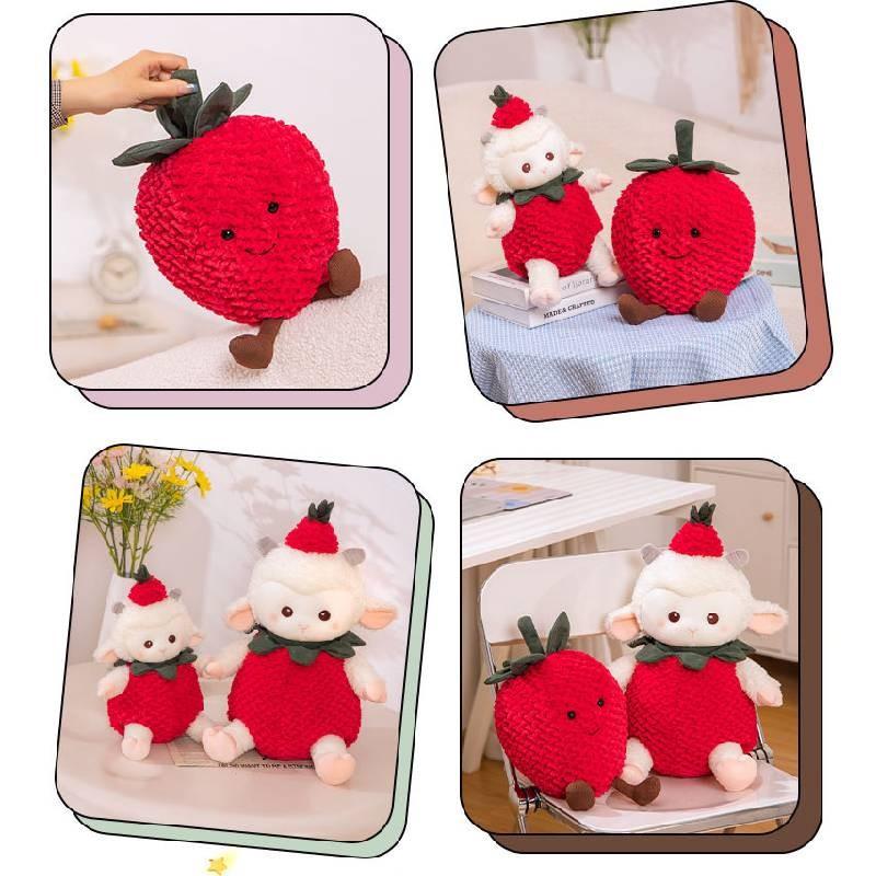 Sheep Plush Strawberry Toy Cartoon Stuffed Doll Bedroom Decoration Gift Kids