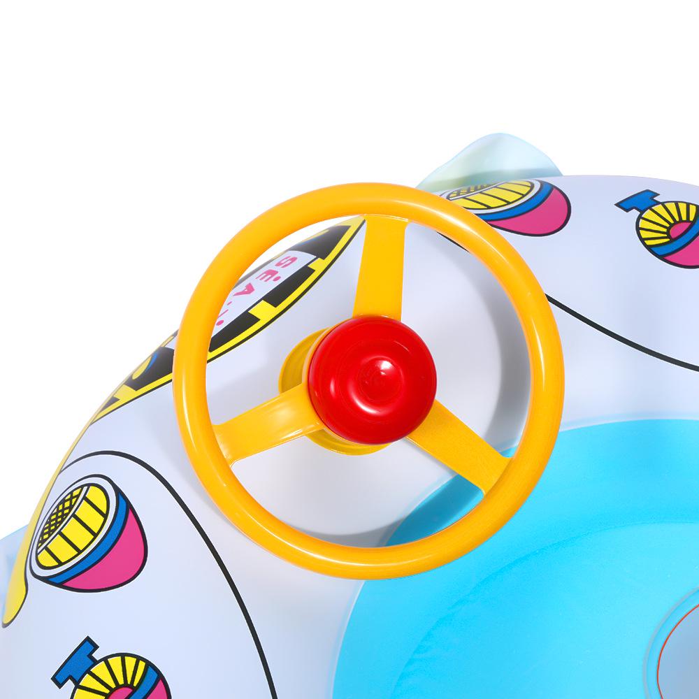 Colac de înot creativ cu mașină de curse de desene animate pentru copii mici - Scaun pentru bebeluși îngroșat cu volan