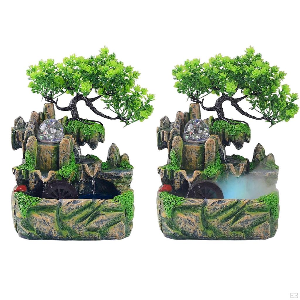 Stolna fontanna wodna ze zmieniającymi kolor światłami LED Nawilżacz do wystroju domu Biura