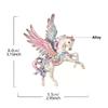1pc Beautiful Enamel Flying Horse Brooch - Big Wings Elf Animal Unisex Brooch Pins For Women Men Party Office Creative Gift