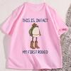 Funny Cowboy Frog with My First Rodeo Graphic T Shirts Soft Loose Cotton Short Sleeve Tshirt Comfortable High Quality Clothes