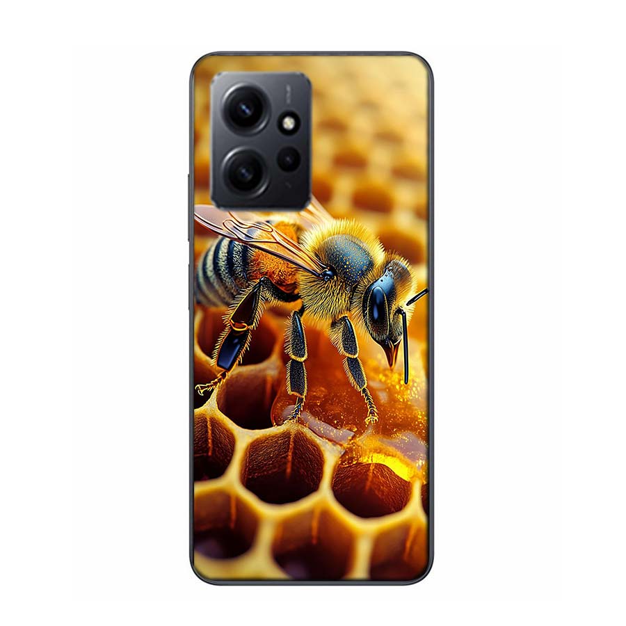 Bienen und Honig in der Waben-Handyhülle Für Redmi 12 13C 12C 15C 9 10 10C Note 13 Pro Plus 14 15 Pro 9T 9C 9A TPU Weiche Hülle