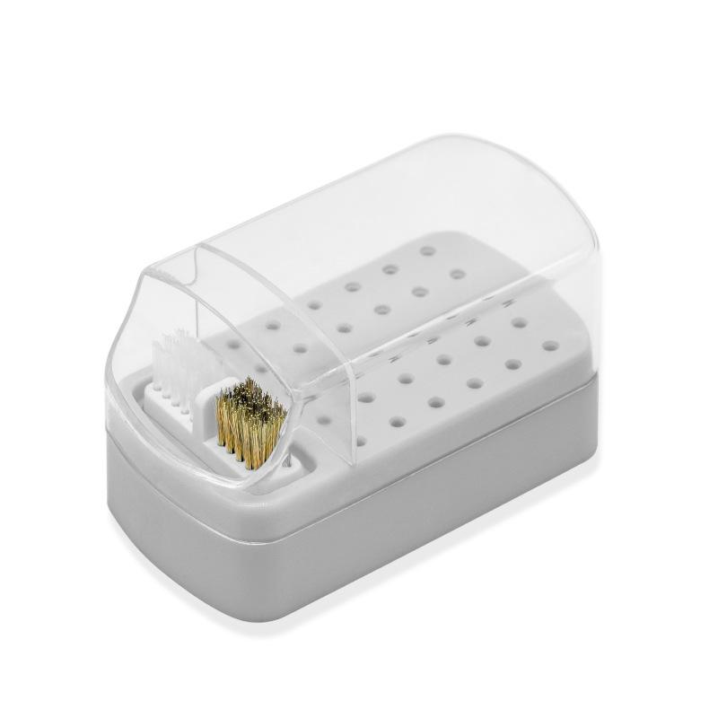 Nail Art Multifunctional Storage Box - 30-Slot Grinding Head & Brush Display Organizer