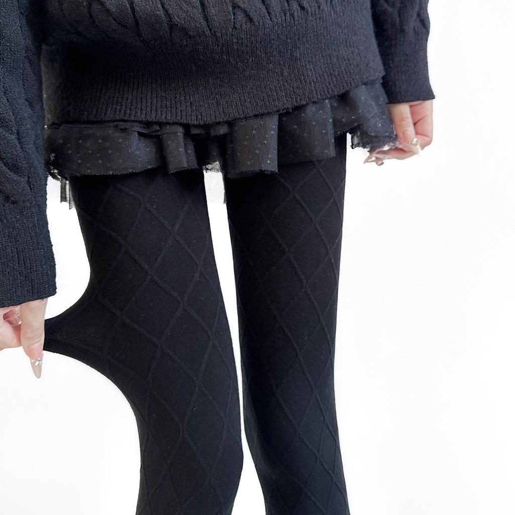 Autumn and Winter Vintage Grid Women Tights High Waist Elastic Slim Warm Pantyhose Women Girls Streetwear Y2K Tights Stockings