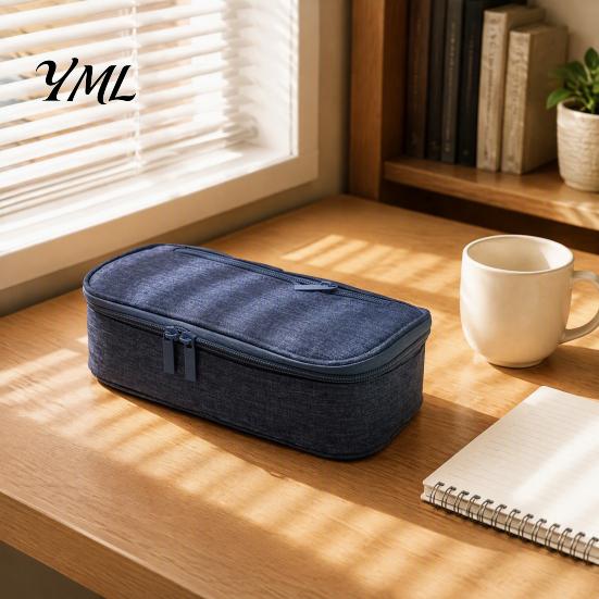Organized Pen Storage Multi-compartment Pencil Case, Large Capacity Durable Stationery Organizer Functional Classroom Accessory Compact Wear-resistant