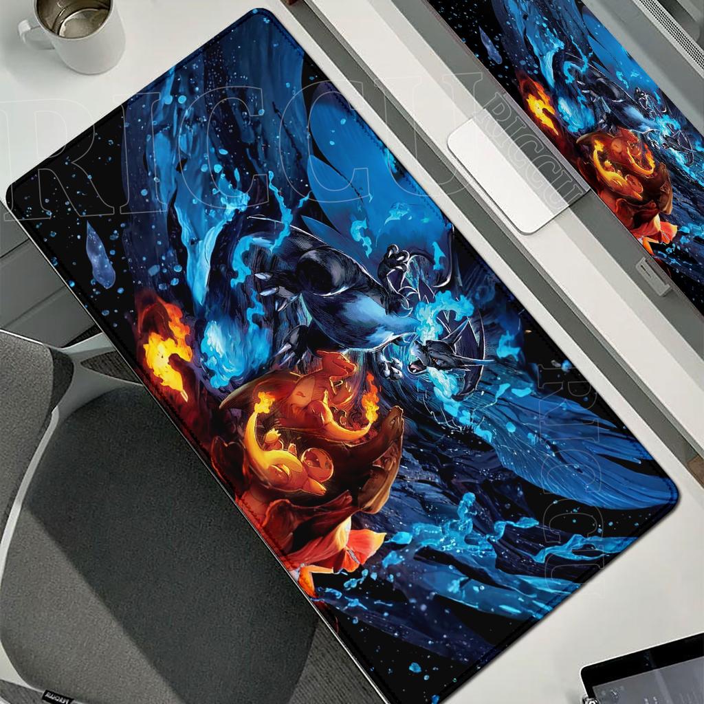 Gaming Pads HD Anime Large Desk Mat Pokmon Keyboard Extended Mousepad Office PC Desks Accessories Charizard XXL Gamer Mouse Pad