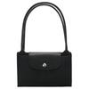 Longchamp Borsa a tracolla Le Pliage Green 28 manico lungo pieghevole tela ecologica con finiture in pelle bovina a forma di raviolo portatile media 2605919001
