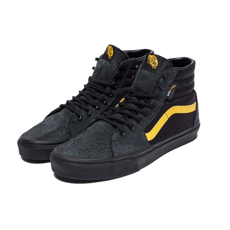 Vans Sk8 Cordura High-Top Skate Shoes Unisex Sneakers Black Yellow VN0A4BV60IV1