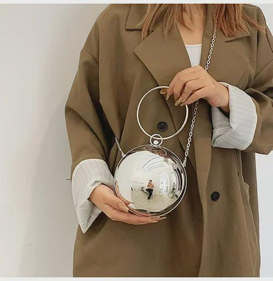 2025 Trendy Acrylic Ball Evening Bag - Round Chain Shoulder Crossbody for Women