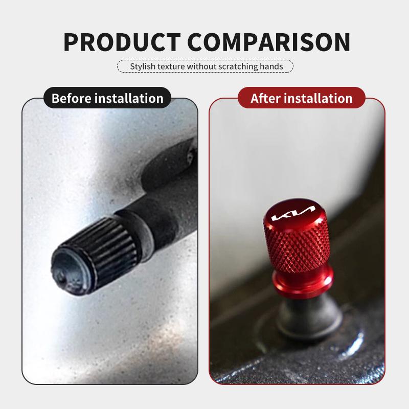 CASSX1 For KIA 4pcs Car Tyre Valve Caps Metal Anti Wear Leakproof Narrow Mouthpiece Ceed Sportage Rio K5 K2 Optima Cerato Venga Sedona