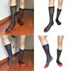 Mens Nylon Sheer Suit Socks Business Dress Socks Contrast Color Striped See Through Formal Dress Over the Calf Stockings