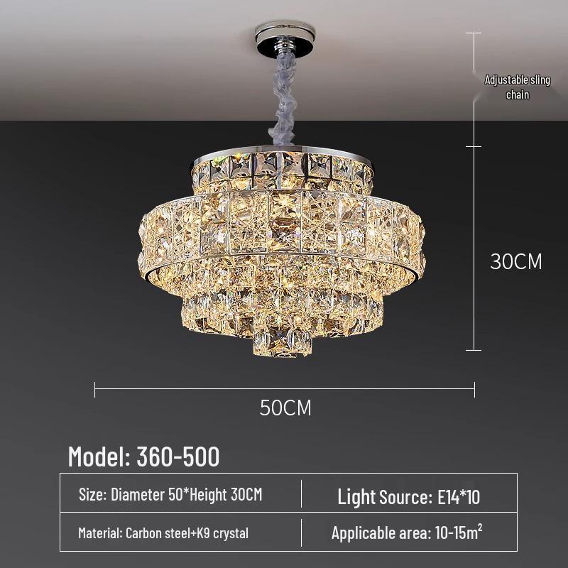 2025 Romantic Crystal Petal Chandelier - Cream Style, Warm Luxury for Living Room/Bedroom