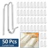 50Pcs Curtain Pleat Hook Stainless Steel W Shaped Pleat Curtain Hook Adjustable Spacing Drapery Hooks Home Curtain Accessories