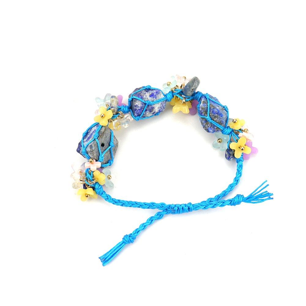 

Early Spring Wreath Mori Natural Crystal Bracelet Hand Rope Hand-Woven Mesh Pocket Bracelet B95 ляпіс-лазур кольору