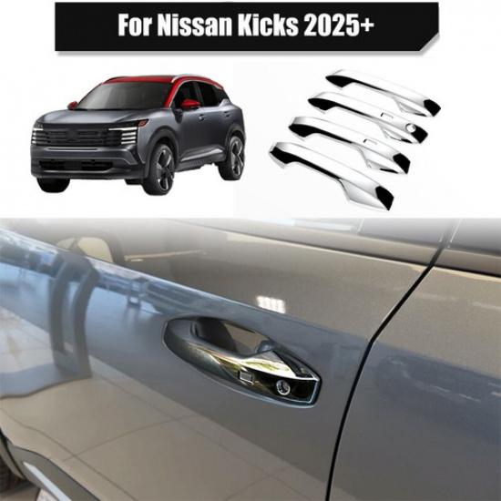 Chrome 4pcs Car Door Handle Cover Trim Protector For Nissan Kicks 2025 2026