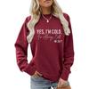 Women's Autumn/Winter Casual Round Neck Sweatshirt - Cold Letter Number Print