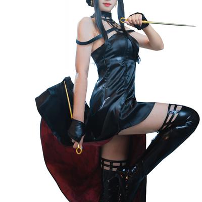 Yoru Cosplay Costume with Anime Adult School Event Yoru Wig [NOKIJP] Wig, Satin, Cosplay, Costume, Festival, (XL, Satin, Included)