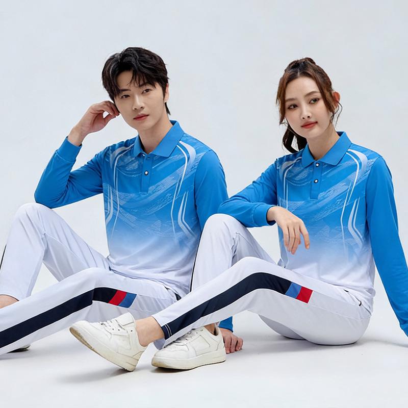 Unisex Long Sleeve Polo Sports Set - Spring/Autumn Team Uniform