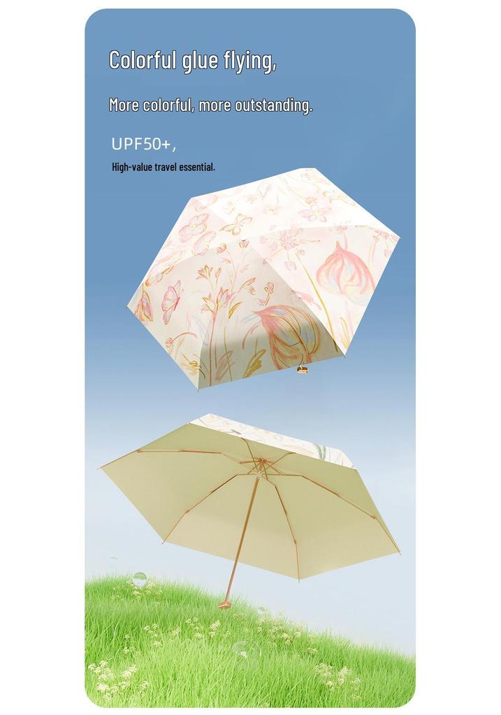 Ultra-Light Compact Folding Umbrella: High-End Student Rain & Sun Protection