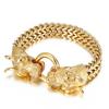 Chinese Dragon Head Charm Bracelets for Men Gold Color 316 Stainless Steel Jewelry High Polished Curb Chain Bracelet
