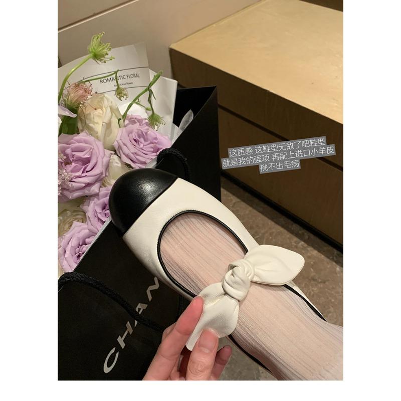 Block Bow Knot Mary Jane Flats Women's Comfortable Round Toe Casual Shoes