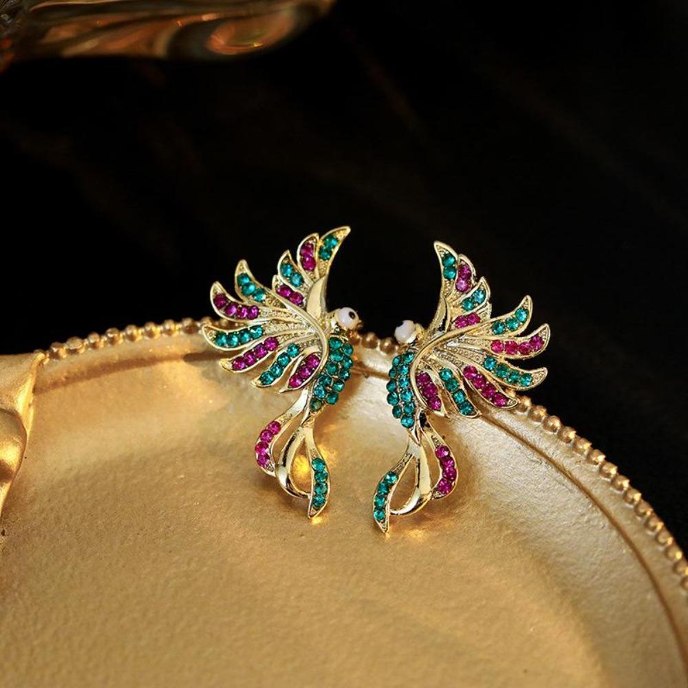 Cute Hummingbird Shape Oil Drop Earrings Popular Ear Jewelry Oil Drop Earrings Women
