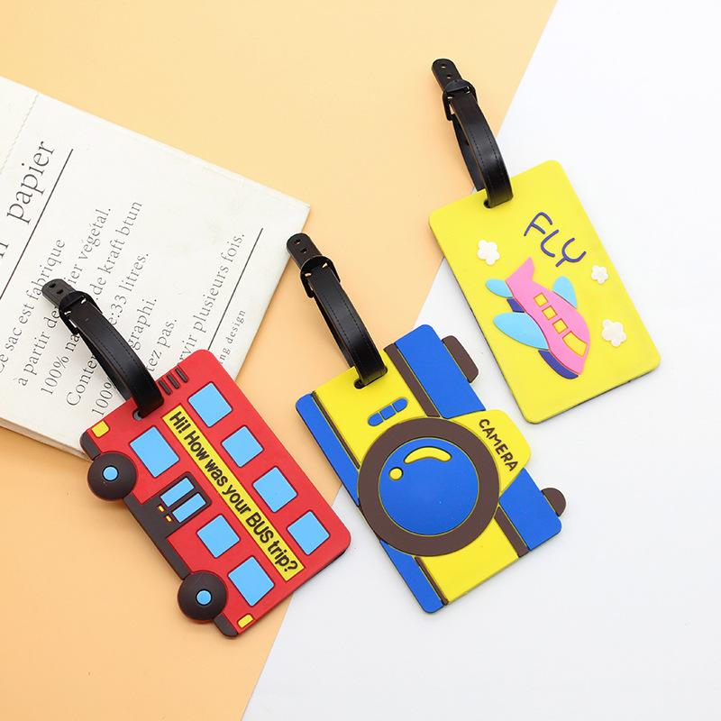 Cartoon PVC Luggage Tag Fashion Travel Boarding Pass Luggage Tags Travel Tags Id Address Name Lable Flight Travel Accessories