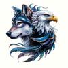 Car Sticker Majestic Eagle and Wolf Vinyl Decal Waterproof Rear Window Motorcycle Camper Bumper Truck Laptop Decoration JM98