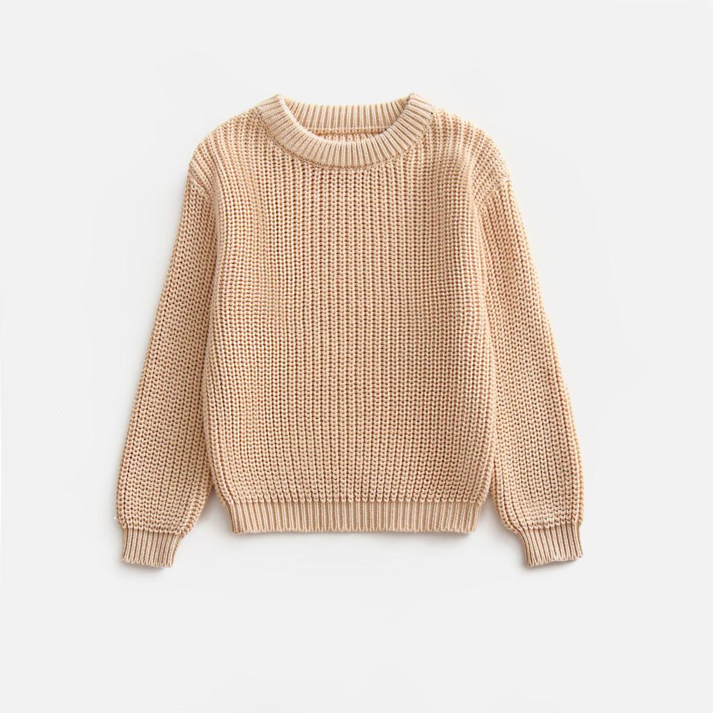 Loose Sweater Autumn and Winter Girls Baby Cute Round Neck Thick Needle Linen Pullover Knitted Bottoming Shirt