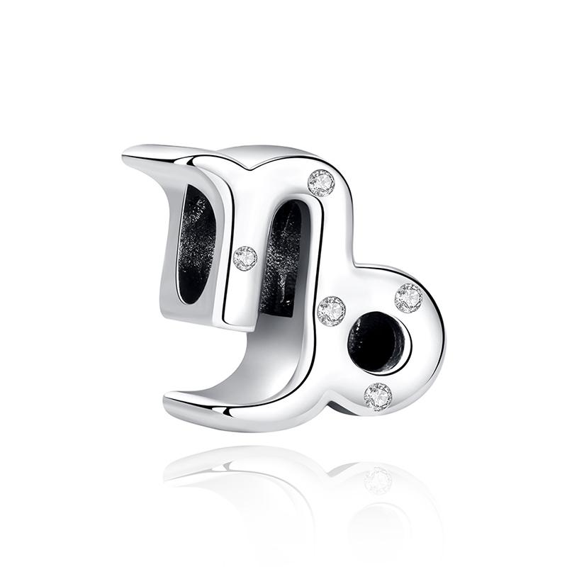 Original Copper Charms Beads 12 Zodiac A-Z Letters Virgo Aries Fit Pan Brand Bracelets Necklaces Jewelry For Women