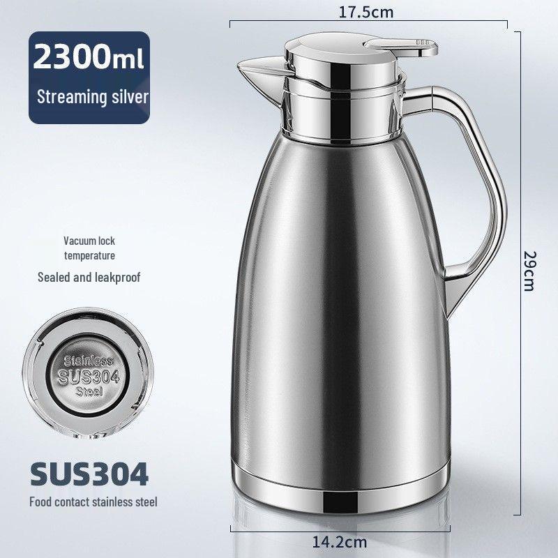 

European Style 304 Stainless Steel Double-Layer Vacuum Thermos Flask, Large Capacity Roman Pot for Home Use, Anti-Scald.