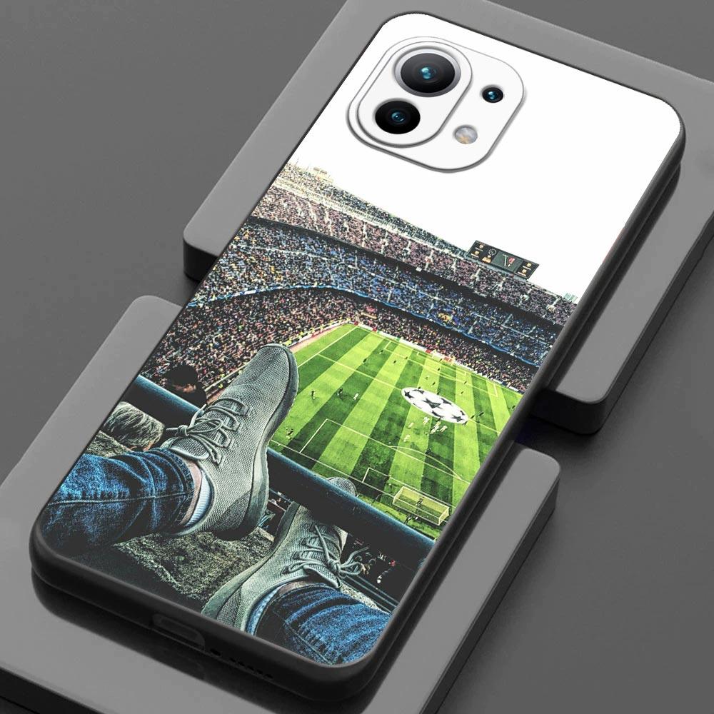 Football Field Soccer Ball For Xiaomi 15 Ultra 11T 12T 13T 14T Pro Phone Case Mi POCO X7 M7 F7 Pro F5 F6 M6 X3 X5 X6 Back Cover