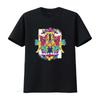 Herren Ideen für Katzenliebhaber Psychedelische Kätzchen und Pilze Design Schwarz Mehrfarbig T-Shirt vintage Gewaschen Dehnbar Stilvoll