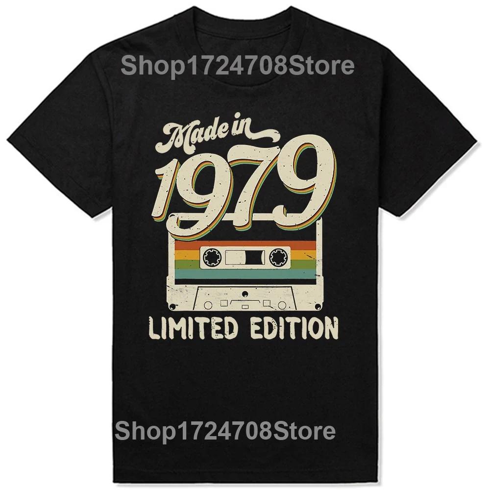 Vintage 1979 Limited Edition 45 Years Old 45th Birthday T Shirts Gifts Cotton Summer Tees Tops Men's Short Sleeve T-shirt
