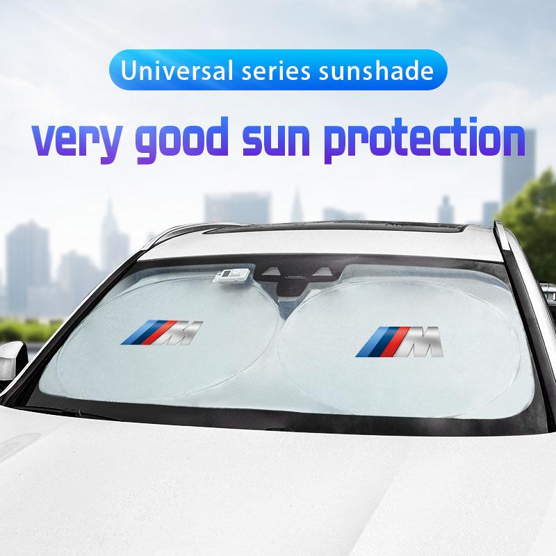 Car Windshield Sun Shade Visor UV Protection Shield For BMW X1 X2 X3 X5 X4 X6 X7 G30 G20 G32 G11 G12 F40 F30 F20 I7 Glasses Clip UQ9